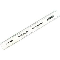 Q-CONNECT Ruler Shatterproof 300mm Clear Inches on cm/mm on the other KF01108