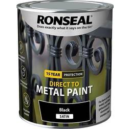 Ronseal Direct To Metal Paint 750ml - Black Wood Paint Black 0.75L