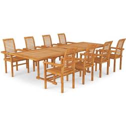vidaXL 3059615 Patio Dining Set, 1 Table incl. 8 Chairs