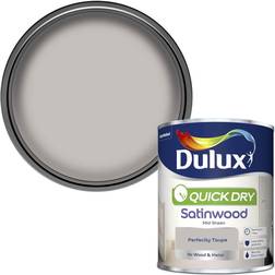 Dulux Quick Drying Satinwood Paint Perfectly Taupe Metal Paint 0.75L