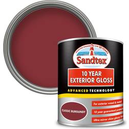 Sandtex 10 Year Exterior Gloss Paint Classic Metal Paint Red 0.75L