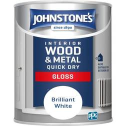 Johnstone's Interior Quick Dry Gloss Metal Paint White 0.75L