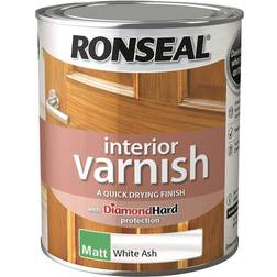 Ronseal 36866 Interior Varnish Quick Dry Wood Protection White