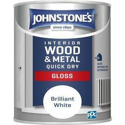 Johnstones Quick Dry Gloss Wood Paint Brilliant White 0.25L