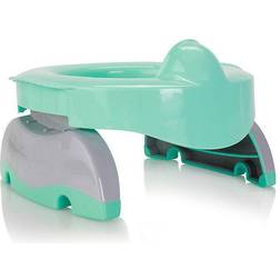 Potette Kalencom Plus Premium 2 in 1 Travel Potty and Toilet Seat Trainer Ring (Teal/Gray)