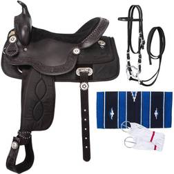Tough-1 Pro Trail Saddle Package 17in Bl