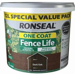 Ronseal One Coat Fence Life Wood Paint Medium Oak 12L