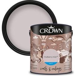 Crown Matt Emulsion Paint Mulberry Mist Wall Paint, Ceiling Paint 2.5L
