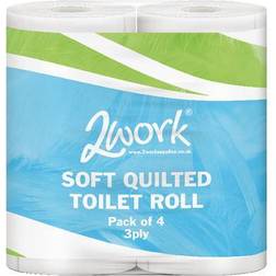 2Work Luxury 3-Ply Quilted Toilet Roll 170 Sheets Pack