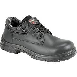 grafters Grafter Mens Wide Fitting Lace Up Safety Shoes (47 EU) (Black)