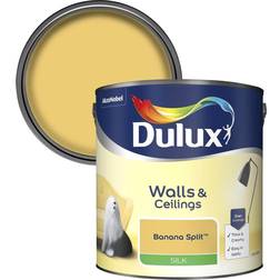 Dulux Walls & Ceilings Banana Split Silk Emulsion Wall Paint, Ceiling Paint Yellow, Orange 2.5L