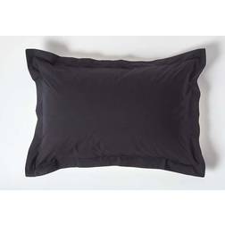 Homescapes Standard Egyptian Oxford Pillowcase 200 TC Equivalent 400 Thread Count Pillow Case Black