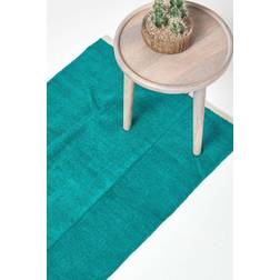 Homescapes Teal Plain Chenille Turquoise, Green