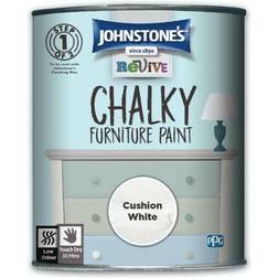 Johnstones Chalky Paint Cushion Wood Paint White 0.75L