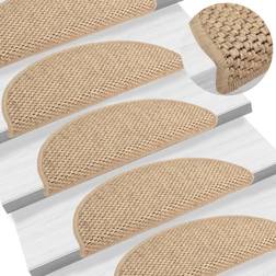 vidaXL 15x Self-adhesive Stair Sisal-Look Sand Stairs Beige