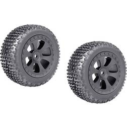 Reely 1:10 Buggy Complete wheels Multipin 6-spoke Black 1 Pair