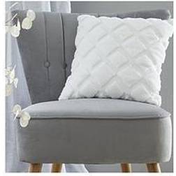 Catherine Lansfield Cosy Diamond Cushion Complete Decoration Pillows White