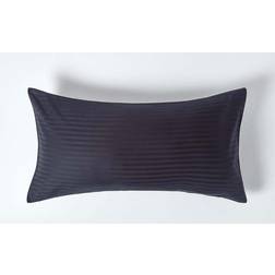 Homescapes King Egyptian Cotton Satin Stripe 330 Thread Count Pillow Case Black