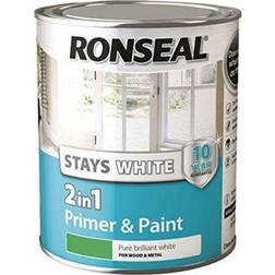 Ronseal Stay White 2in1 Primer Paint Wood Paint White