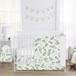 Sweet Jojo Designs Watercolor Botanical Leaf 4-Piece Crib Bedding Green/white
