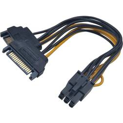 Akasa SATA Power to 6pin PCIe Adapter Cable AK-CBPW13-15 Provides