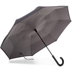 Totes Plaid Compact Umbrella Gray