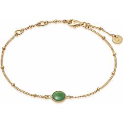 Daisy London Aventurine Charm Chain Bracelet, Gold/Green