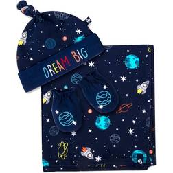 Fisher Price Space Explorer Swaddle Blanket with Cap & Mittens