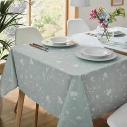 Catherine Lansfield Meadowsweet Floral Tablecloth Green