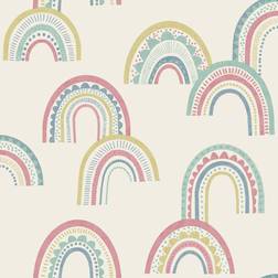 Holden Decor Boho Rainbow Pink/Duckegg Wallpaper