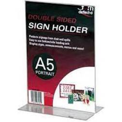 Deflecto Portrait Double Sided Stand Up Sign Holder