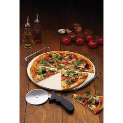 KitchenCraft World Of Flavours Round Pizza Stone Cutter Wheel Baking Stone