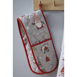 Catherine Lansfield Kitchen Christmas Glove Pot Holders Red, Grey