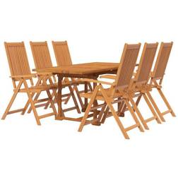 vidaXL 3079646 Patio Dining Set, 1 Table incl. 6 Chairs