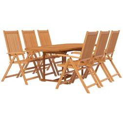 vidaXL 3079639 Patio Dining Set, 1 Table incl. 6 Chairs