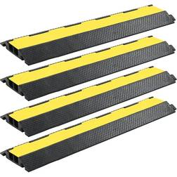 vidaXL 4x Cable Protector Ramps 2 Channels Rubber 101.5cm Conduit Wire Cover