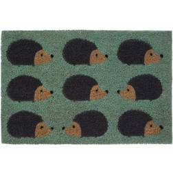 Premier Housewares Hedgehogs Doormat Green