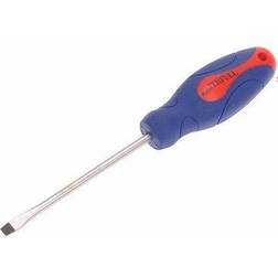 Faithfull FAISDF100 Soft Grip Screwdriver Flared Slotted Tip Slotted Screwdriver