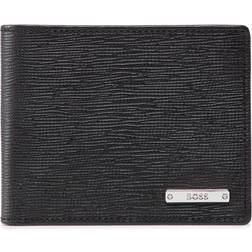HUGO BOSS GalleryA Trifold Italian-leather trifold wallet logo plate