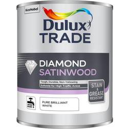 Dulux Trade Diamond Satinwood Wood Paint Pure Brilliant White 1L