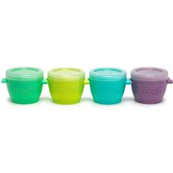 Melii Food Containers Assorted Green & Blue 4-Oz. Snap & Go Pod Set of Four