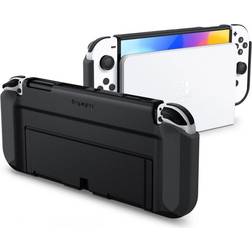 Spigen Thin Fit Designed for Switch OLED Model 7 Inch and Joy-Con Controller Dockable Case with Kickstand Protective Case - Black