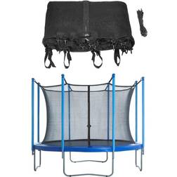 Upper Bounce 8ft Trampoline Replacement Enclosure Surround Safety Net Protective Inside Netting with Adjustable Straps Compatible with 8 Straight Poles or 4