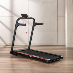 Homcom Electric Folding Treadmill w/ Wheels, Safety Button and LED