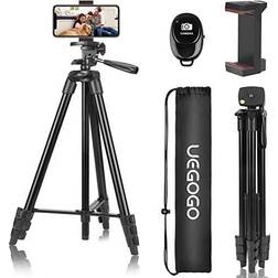 60" Phone Tripod, UEGOGO Tripod for iPhone with Remote Shutter and Universal Clip, Compatible with iPhone/Android/Sport Camera Perfect for Video Recording/Selfies/Live Stream/Vlogging