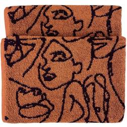 furn. Everybody Abstract Jacquard Guest Towel Brown