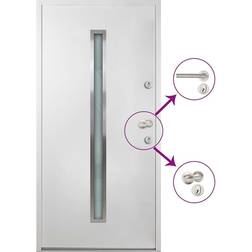 vidaXL Aluminium Front Door White Front External Door (90x200cm)
