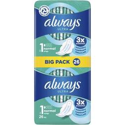 Always Ultra Sanitary Towels Normal Plus with Wings x26