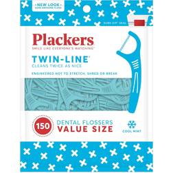 Plackers Twin-Line, Dental Value Cool Mint, 150 Count