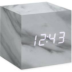 Gingko Cube Click Alarm Clock In Marble Marble